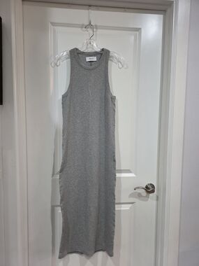 Sleeveless Grey Maxi Tank Dress